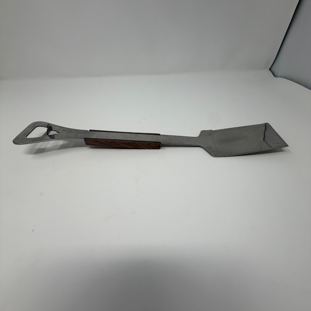 Vermco Stainless Steel Spatula Wood Handle Bottle Opener Serrated Edge Japan
